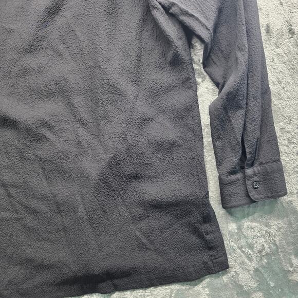 Calvin Klein women blouse black button front long sleeve top size M - Picture 10 of 12